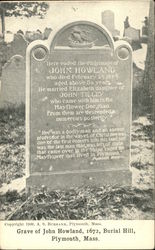 Grave of John Howland, 1672, Burial Hill Plymouth, MA Postcard Postcard