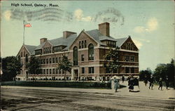 High School Quincy, MA Postcard Postcard