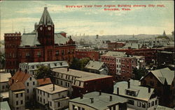 Bird's-eye View from Anglim Building showing City Hall Postcard