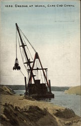 Dredge at Work, Cape Cod Canal Postcard