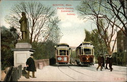 Public Garden - Entrance to Subway Boston, MA Postcard Postcard