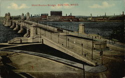 West Boston Bridge Massachusetts Postcard Postcard