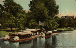 View of the Pond, Public Garden Boston, MA Postcard Postcard