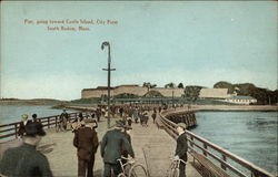 Pier, Going Toward Castle Island in South Boston Massachusetts Postcard Postcard