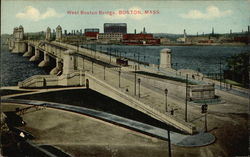 West Boston Bridge Massachusetts Postcard Postcard