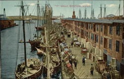 "T" Wharf Boston, MA Postcard Postcard