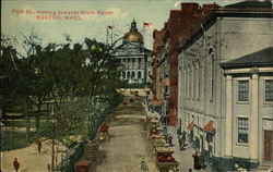 Park Street Looking Towards State House Postcard