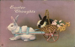 Easter Thoughts With Bunnies Postcard Postcard