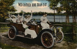 People in a Car Postcard