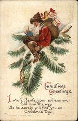 Christmas Greetings Santa Claus Postcard Postcard