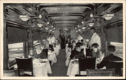 Dining Car - National Limited Trains, Railroad Postcard Postcard