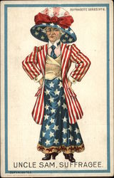 Uncle Sam, Suffragee Postcard