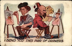 I Send you This Pair of Drawers Postcard