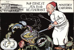 Pop Ernest Sea food restaurant. Monterey, California Restaurants Postcard Postcard