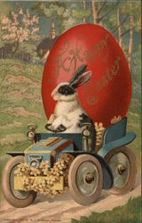 A Happy Easter with Bunny Rabbit With Bunnies Postcard Postcard