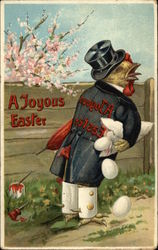 A Joyous Easter - Chicken and Eggs With Chicks Postcard Postcard