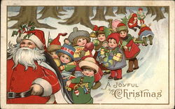 A Joyful Christmas with Santa & Children Postcard Postcard