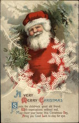 A Very Merry Christmas with Santa Santa Claus Postcard Postcard