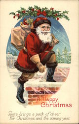 A Happy Christmas with Santa Postcard