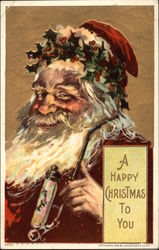 Santa with a pipe Santa Claus Postcard Postcard