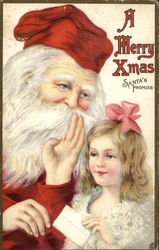 A Merry Christmas - Santa's Promise Santa Claus Postcard Postcard