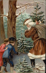 A Joyful Christmas with Santa & Children Postcard Postcard