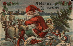 A Merry Christmas Children Postcard Postcard