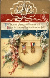 GAR: Medals on Sheild Memorial Day Postcard Postcard