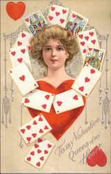 To my Valentine. Queen of my Heart Hearts Postcard Postcard