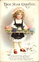 New Year Greeting with Love Children Postcard Postcard