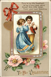 To My Valentine with Children Dancing Postcard