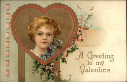 A Greeting to my Valentine Hearts Ellen Clapsaddle Postcard Postcard