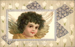 Angel With Cross of Flowers With Angels Postcard Postcard