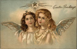 Easter Greetings with Angels Postcard Postcard