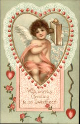 With Love's Greeting to my Sweetheart Cupid Postcard Postcard