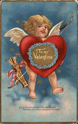 To My Valentine with Cupid Postcard