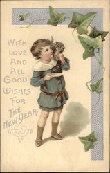 With Love and All Good Wishes for the New Year Children Postcard Postcard