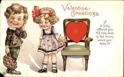 Valentine Greetings with Children Postcard