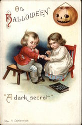 On Halloween "A Dark Secret" Postcard