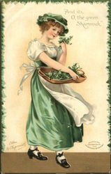 "And its, O, the green Shamrock" Postcard