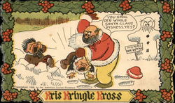 Kris Kringle Kross Comic, Funny Postcard Postcard