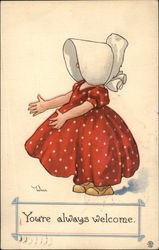 Sunbonnet Girl Wearing a Red Dress Sunbonnet Babies Postcard Postcard