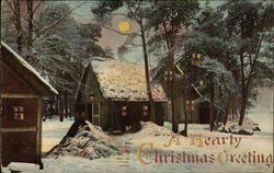 A Hearty Christmas Greeting Postcard Postcard