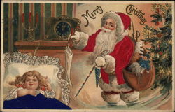 Merry Christmas with Santa and Toys Postcard