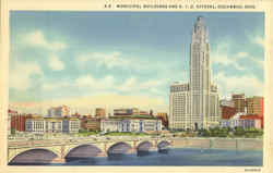 Municipal Buildings And A. I. U. Citadel Columbus, OH Postcard Postcard