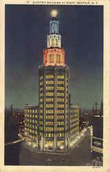 Electric Building At Night Postcard