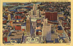 Aerial View Of Down Town And Civic Center Buffalo, NY Postcard Postcard