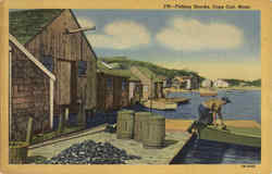 Fishing Shacks Cape Cod, MA Postcard Postcard