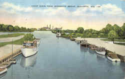 Yacht Basin From Interstate Bridge Postcard