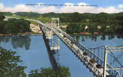 Suspension Bridge Between Prairie Du Chien And Marquette Postcard